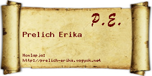 Prelich Erika névjegykártya